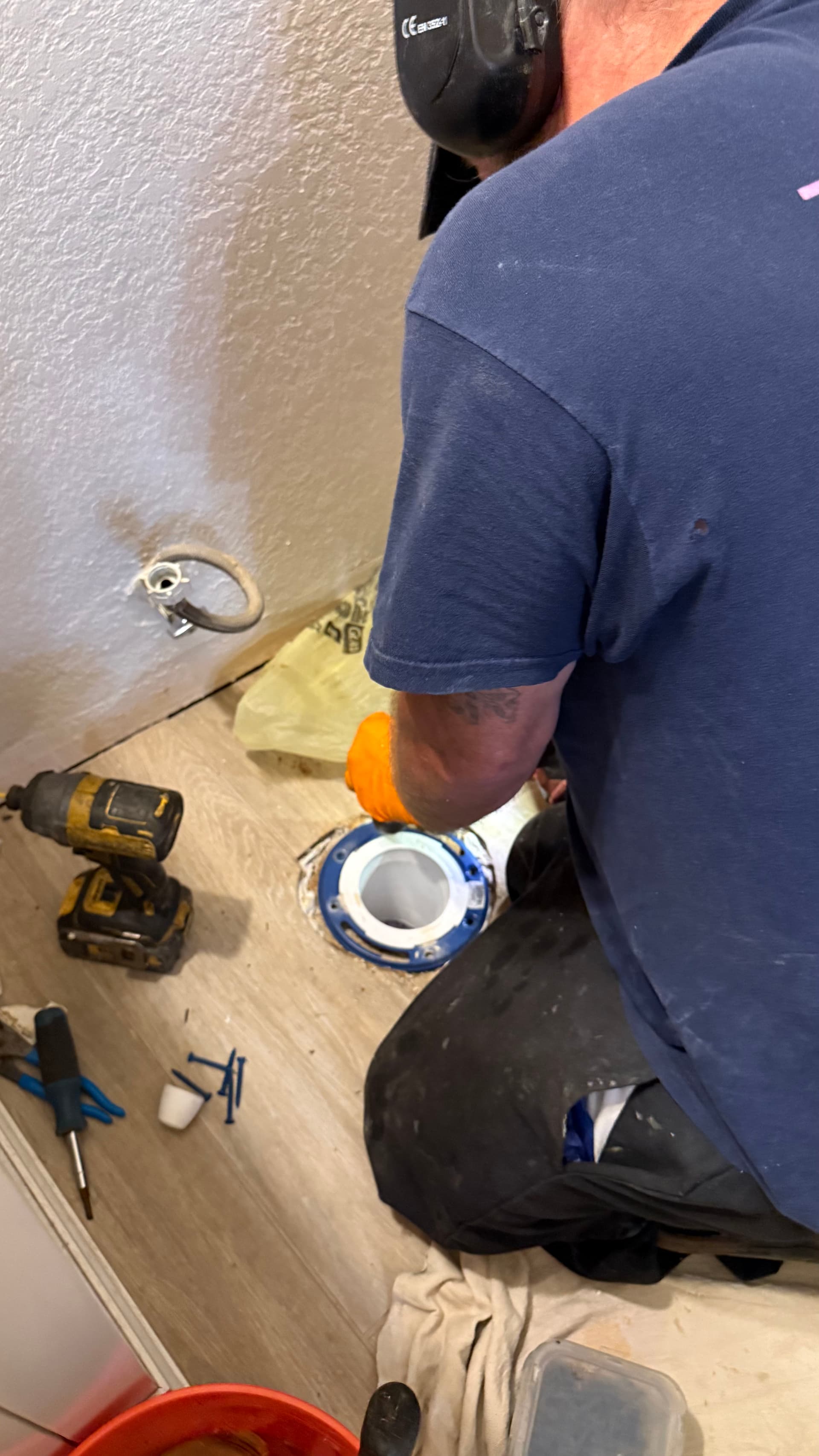 Gallery photos for Broken Toilet Flange Replaced and Reset in Watauga Texas: Image #2