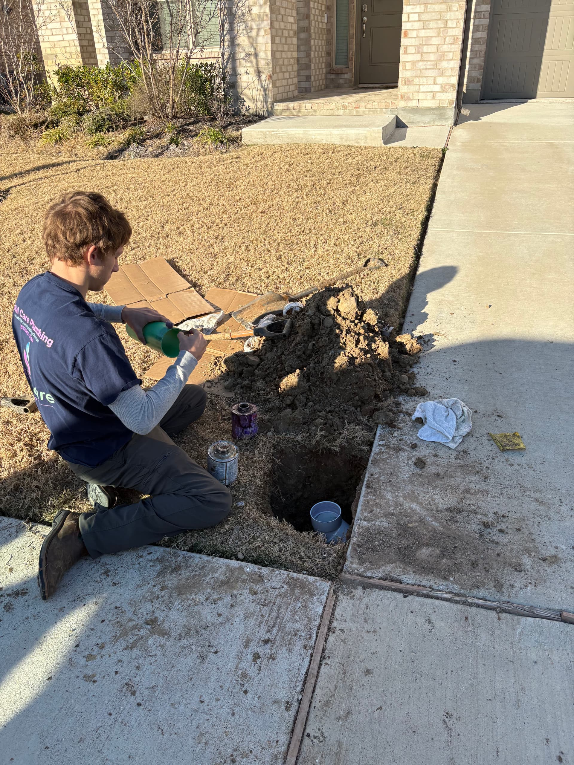 Gallery photos for Backed-Over Sewer Cleanout Repaired and Back in Service: Image #1