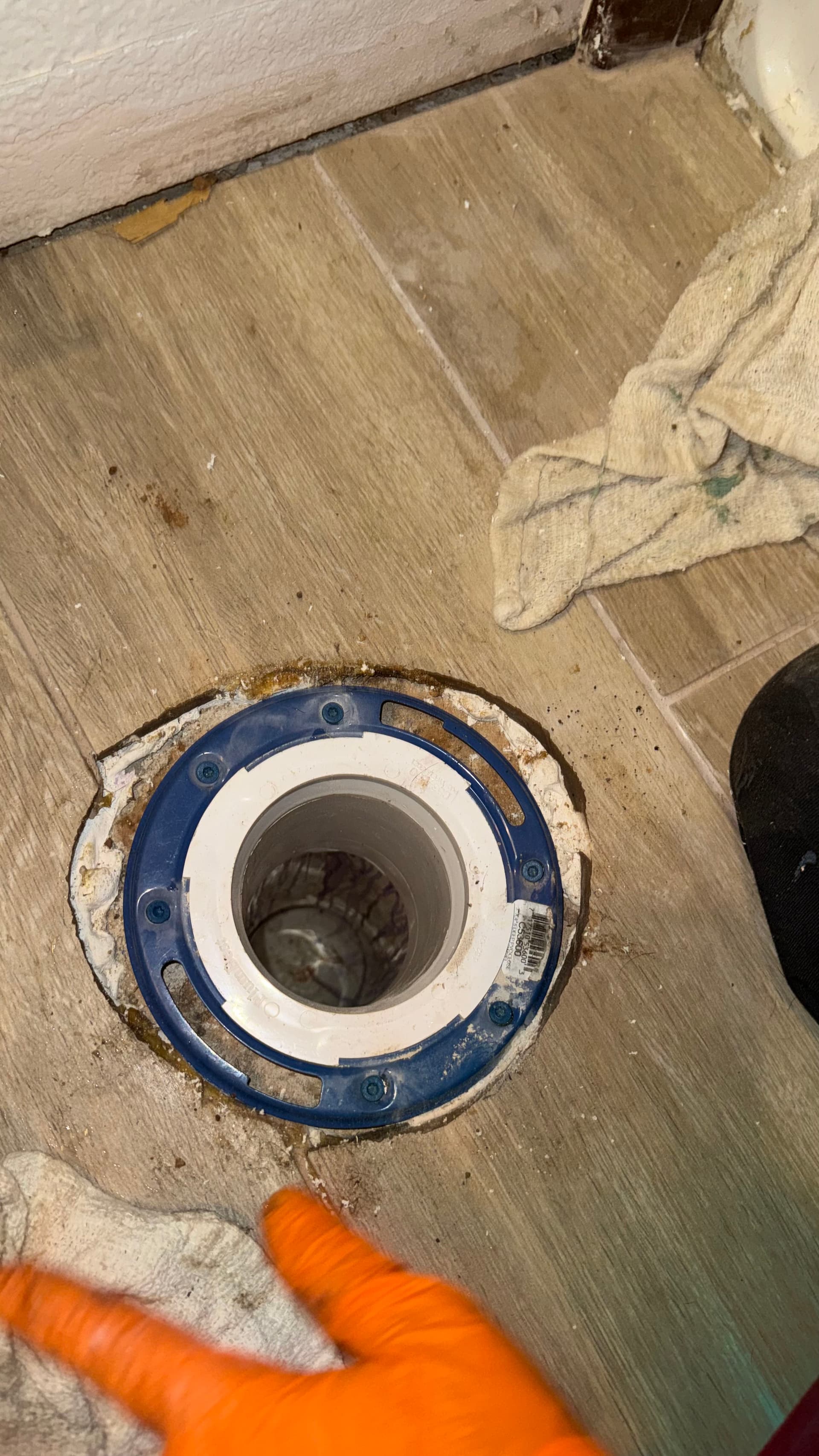 Broken Toilet Flange Replaced and Reset in Watauga Texas image