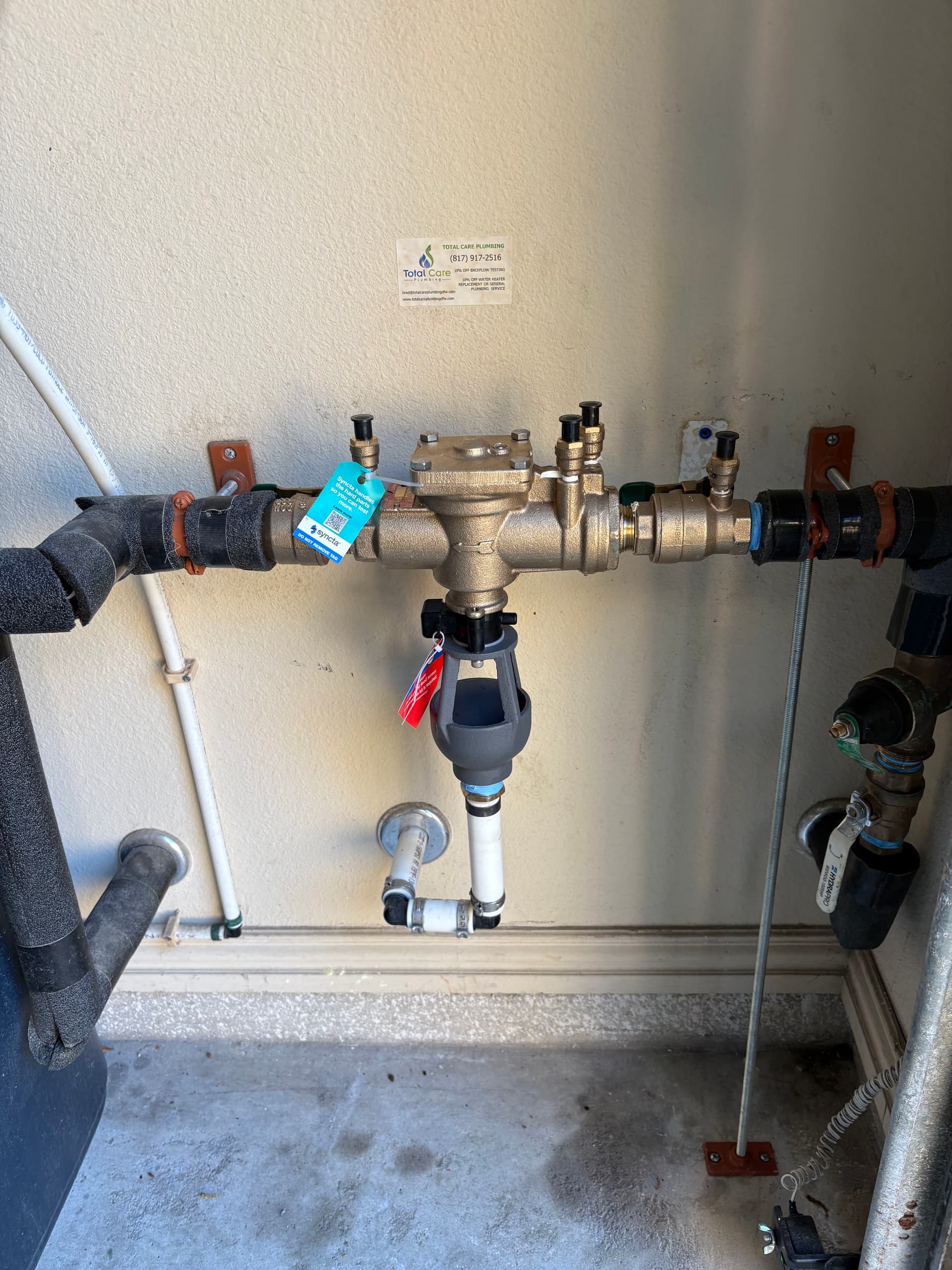 RPZ Backflow Testing on a Water Softener Setup in Frisco image