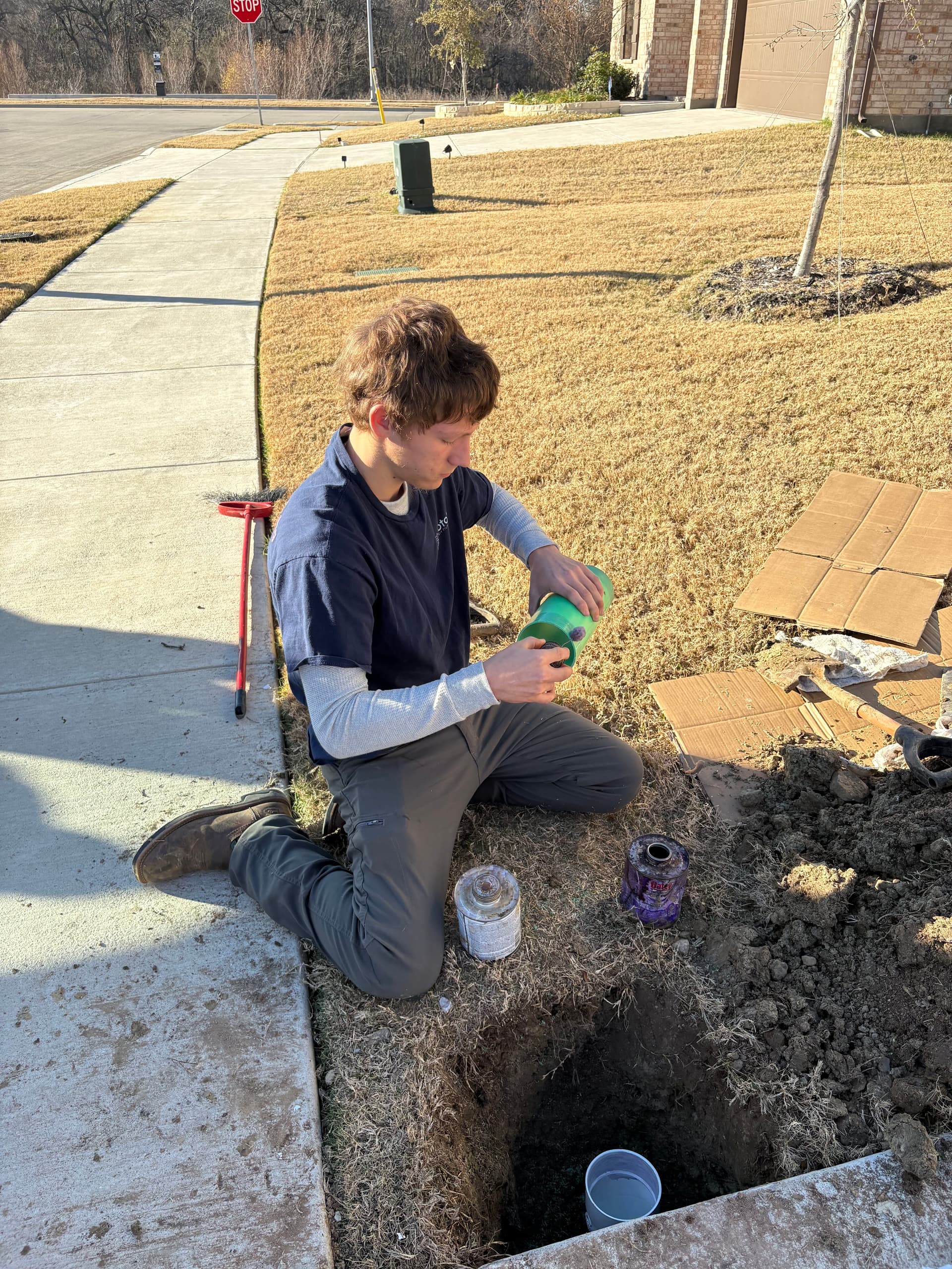 Gallery photos for Backed-Over Sewer Cleanout Repaired and Back in Service: Image #2