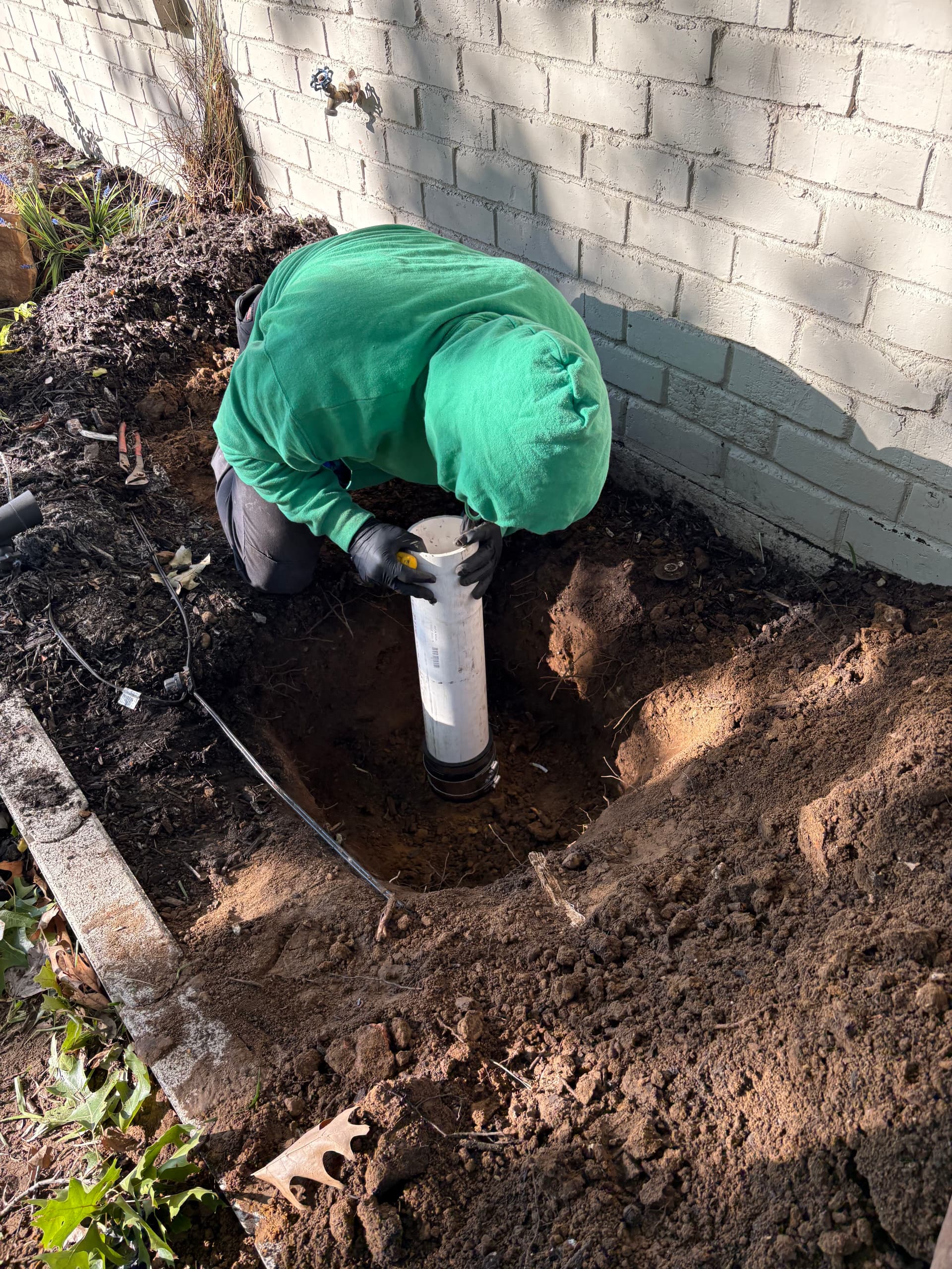 Gallery photos for Broken Sewer Cleanout Found, Fixed, and Raised Above Grade: Image #1