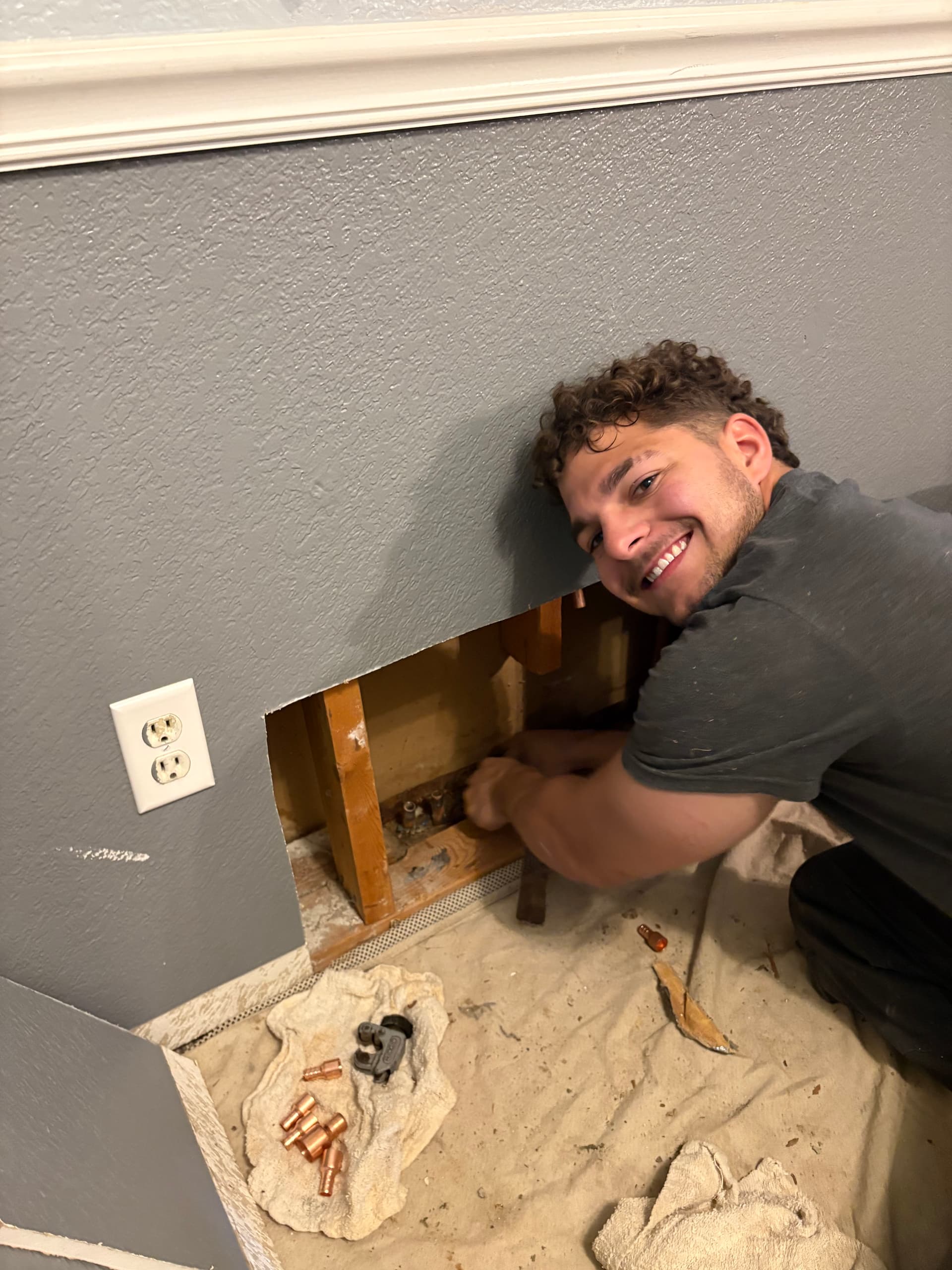 Gallery photos for Cold Water Slab Leak Rerouted Through the Attic in Euless: Image #1