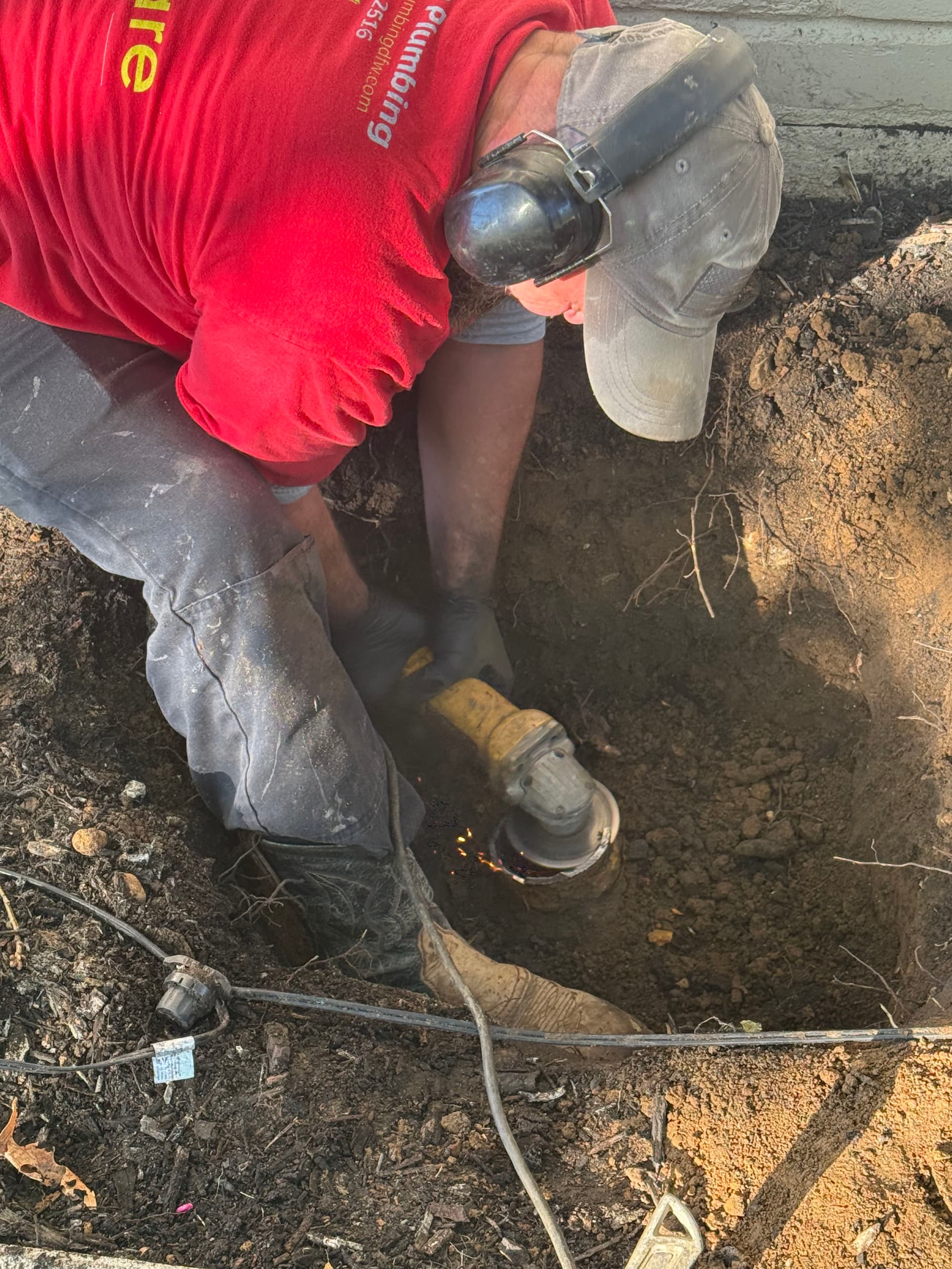 Gallery photos for Broken Sewer Cleanout Found, Fixed, and Raised Above Grade: Image #2