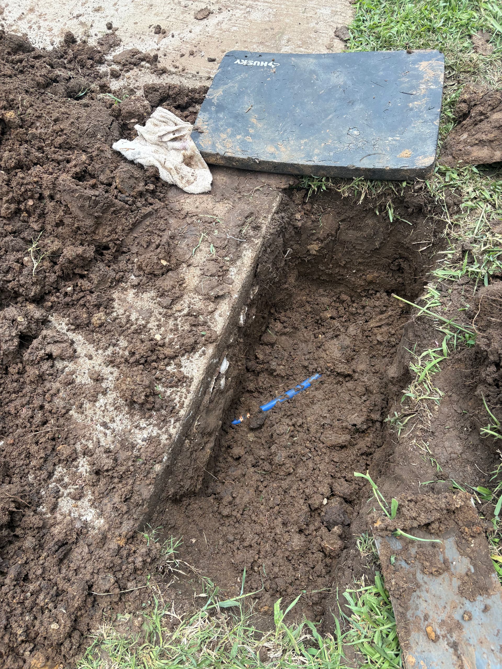 Gallery photos for Broken Water Service Line Repair Under the Sidewalk in Grand Prairie: Image #1